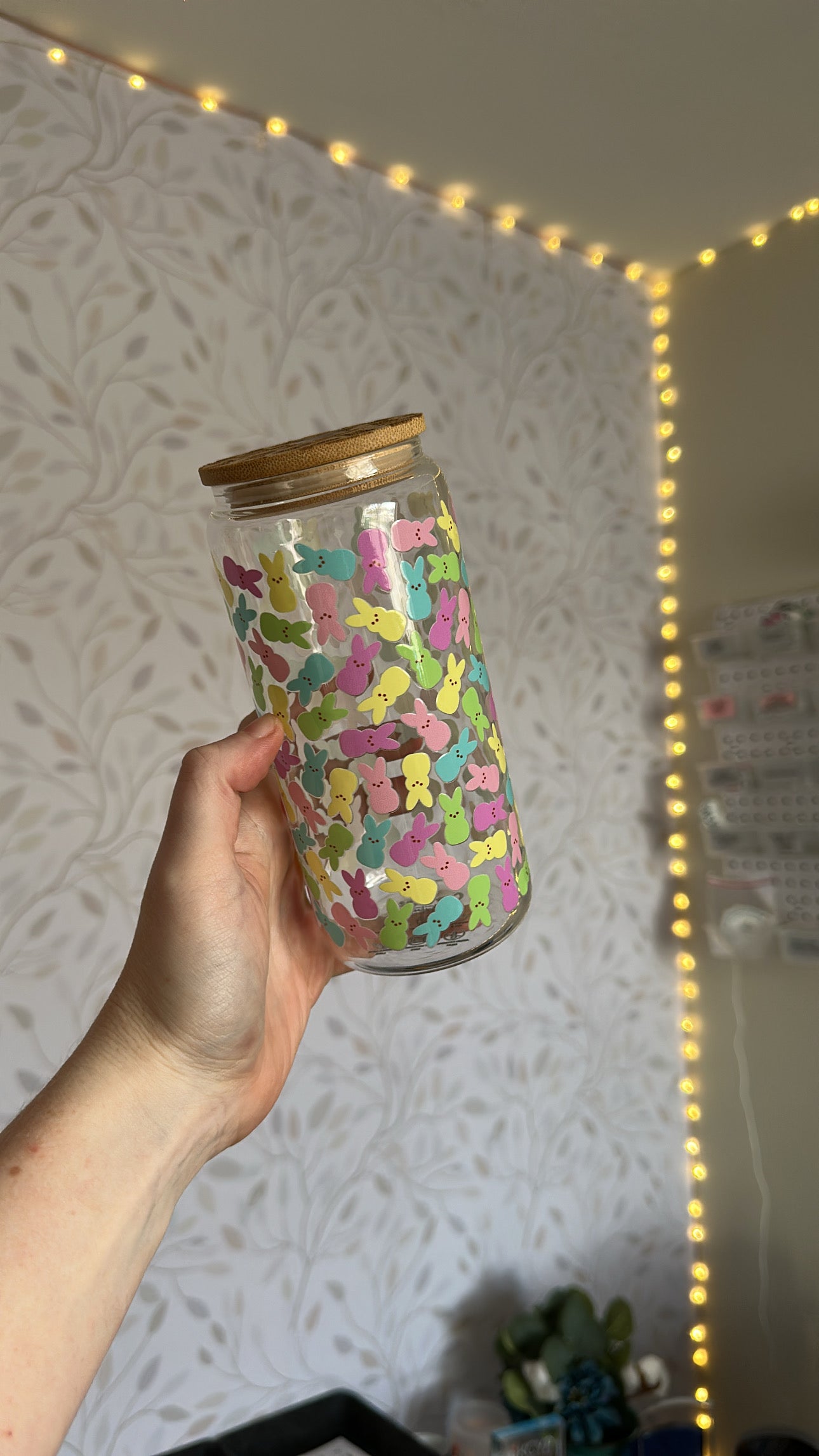 Easter Peeps | VINYL | 20 oz Libbey Can Glass with Bamboo Lid & Straw