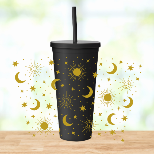 Sun & Moon | VINYL | 22oz Matte Acrylic Tumbler
