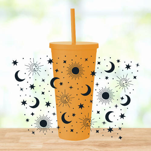 Sun & Moon | VINYL | 22oz Matte Acrylic Tumbler