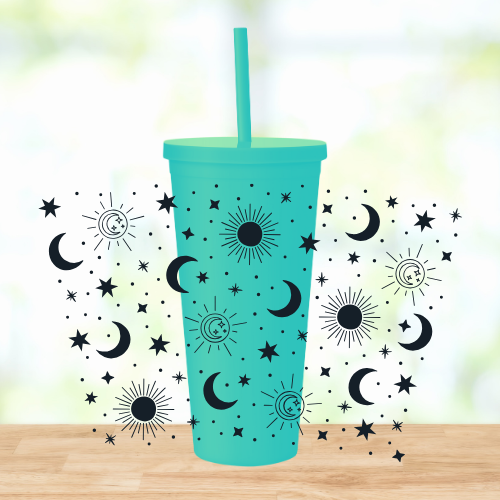 Sun & Moon | VINYL | 22oz Matte Acrylic Tumbler