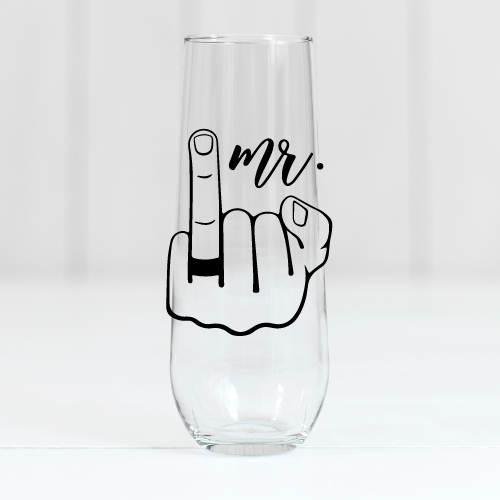 Mr. & Mrs. | UVDTF | 10oz Stemless Flute Glass