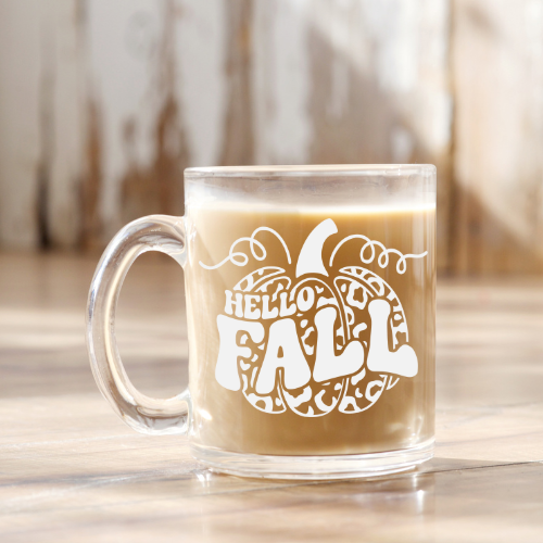 Hello Fall | UVDTF | 12 oz Clear Coffee Mug