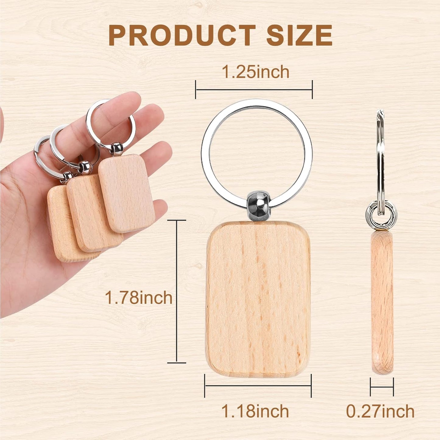 CUSTOM LOGO | Wood Keychain