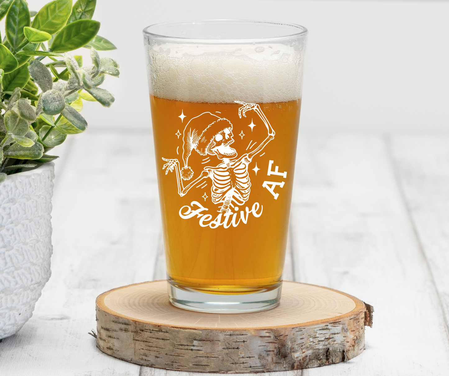 Festive AF | ENGRAVED | 16 oz Pint Glass