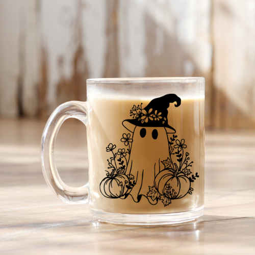 Ghost | UVDTF | 12 oz Clear Coffee Mug