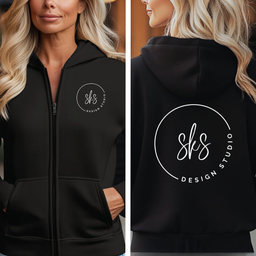 CUSTOM LOGO | Unisex Zip Up Hoodie