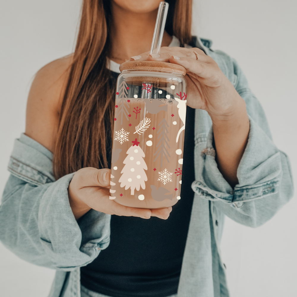 Winter Magic | VINYL | 20 oz Libbey Can Glass with Bamboo Lid & Straw