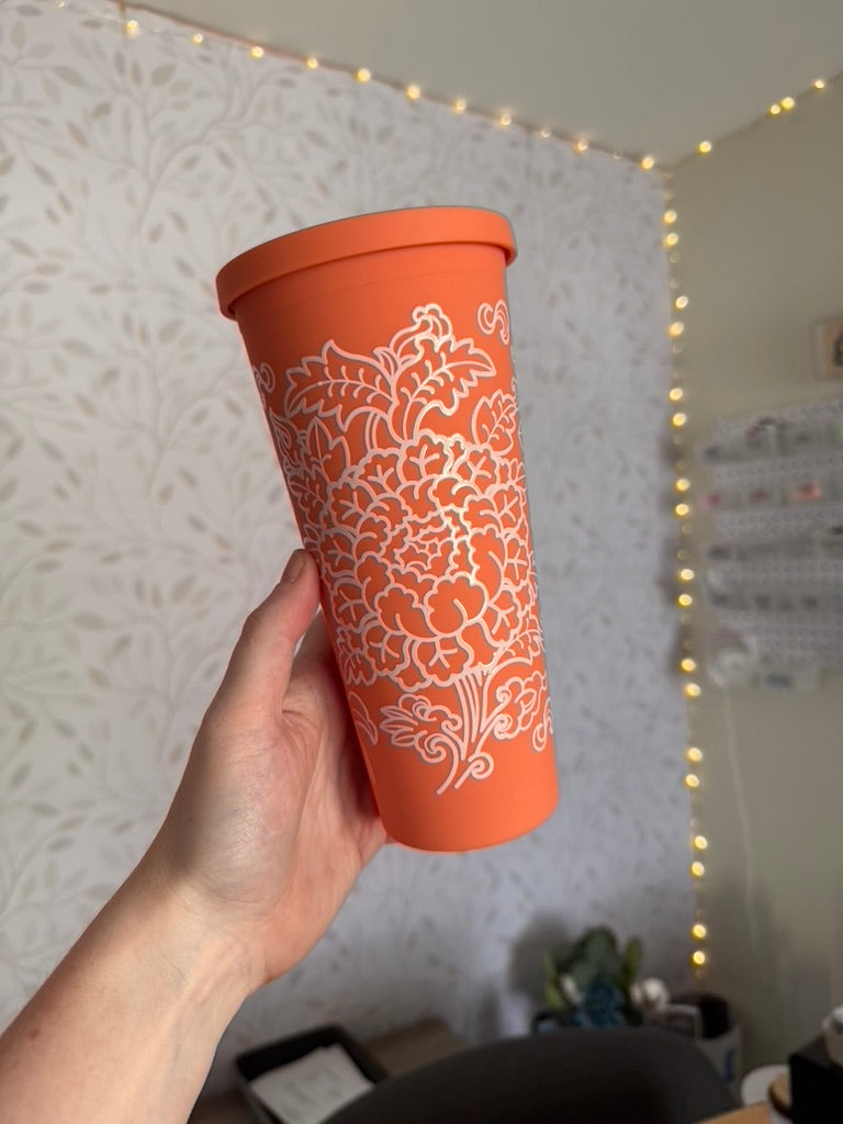Lotus | UVDTF | 22oz Matte Acrylic Tumbler