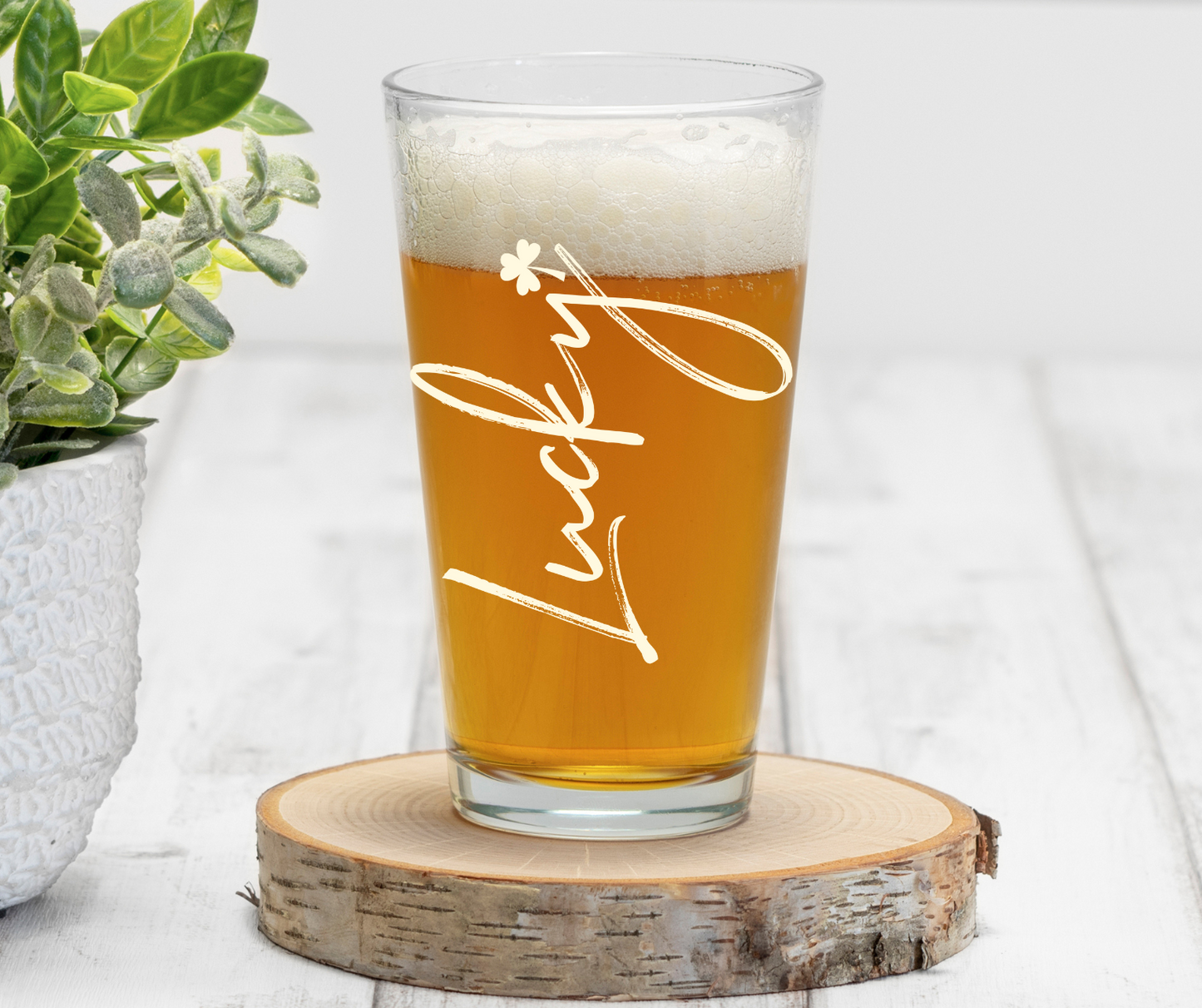 Lucky | ENGRAVED | 16 oz Pint Glass