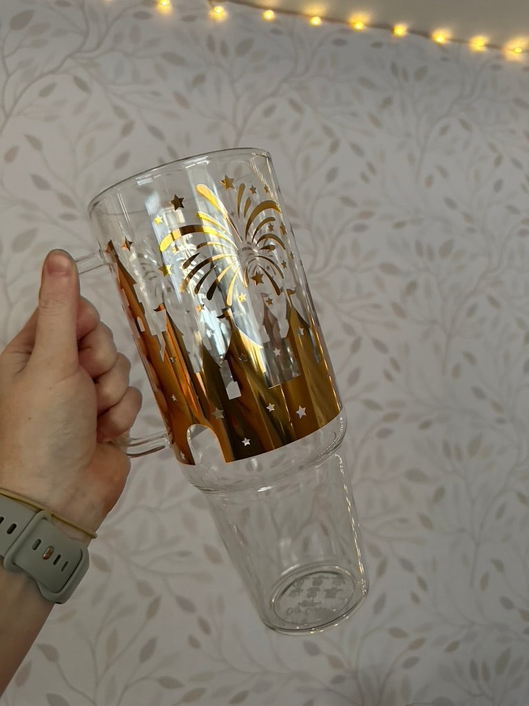 Magical Castle | VINYL | 40 oz Glass Tumbler with Bamboo Lid & Straw
