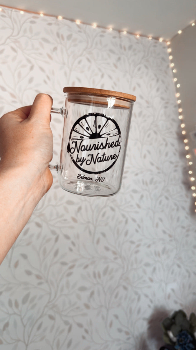 CUSTOM LOGO | UVDTF | 15oz Mug with Handle, Bamboo Lid & Straw