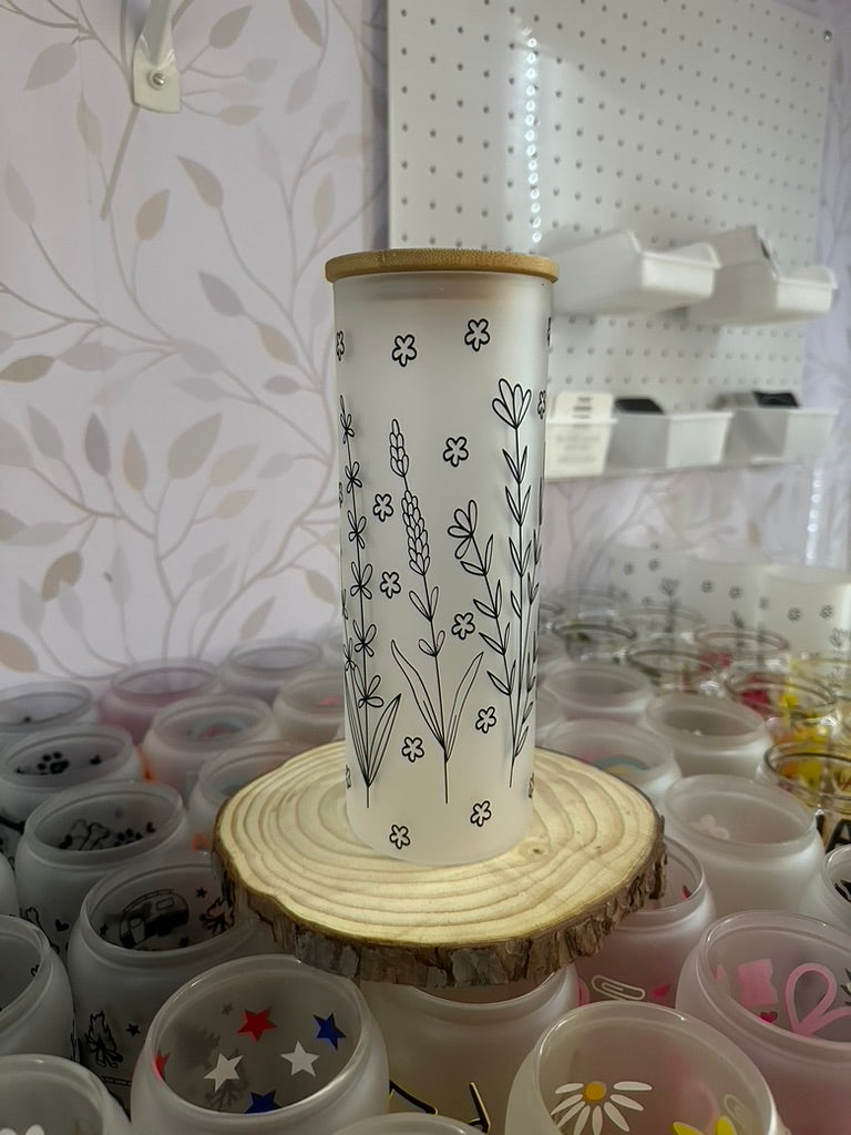 Wildflowers | UVDTF | 25oz Skinny Glass Tumbler