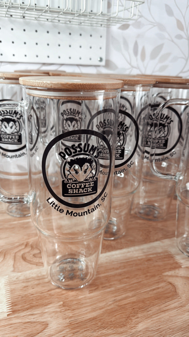 CUSTOM LOGO | UVDTF | 40 oz Glass Tumbler with Bamboo Lid & Straw