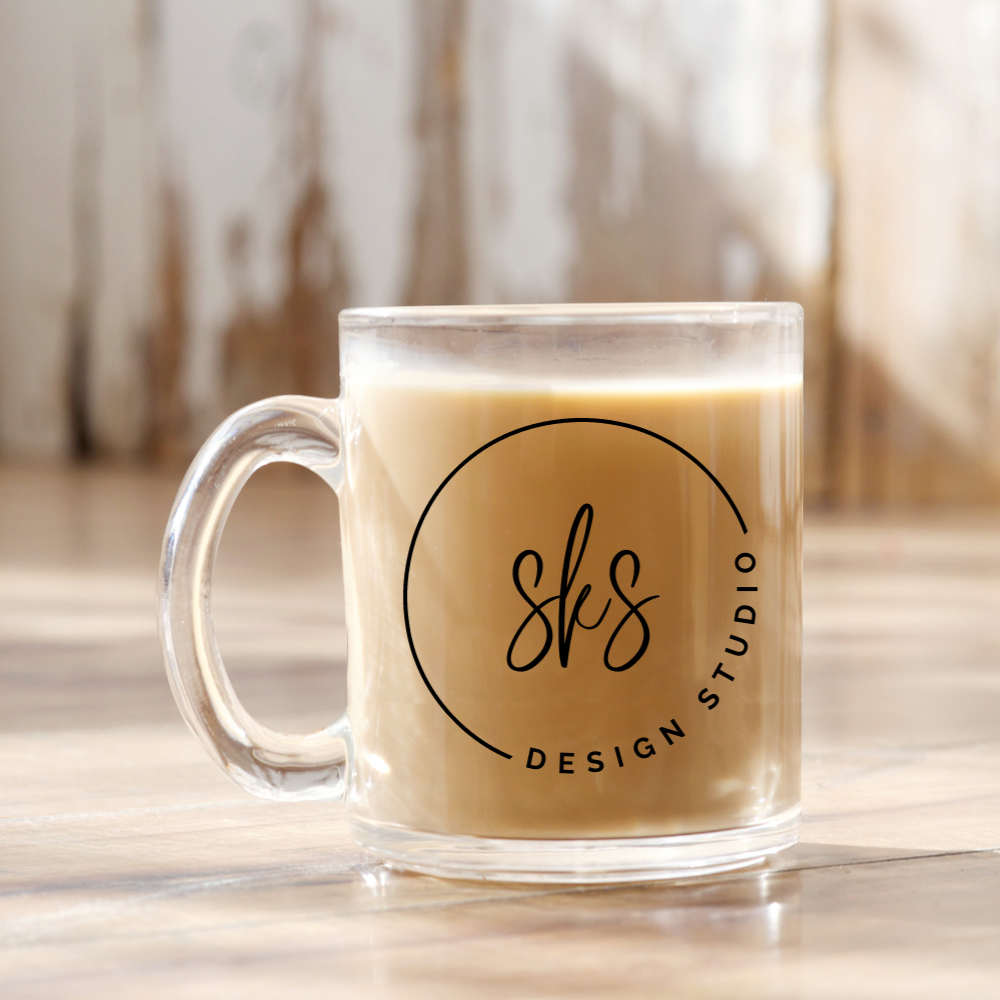 CUSTOM LOGO | UVDTF | 12 oz Clear Coffee Mug