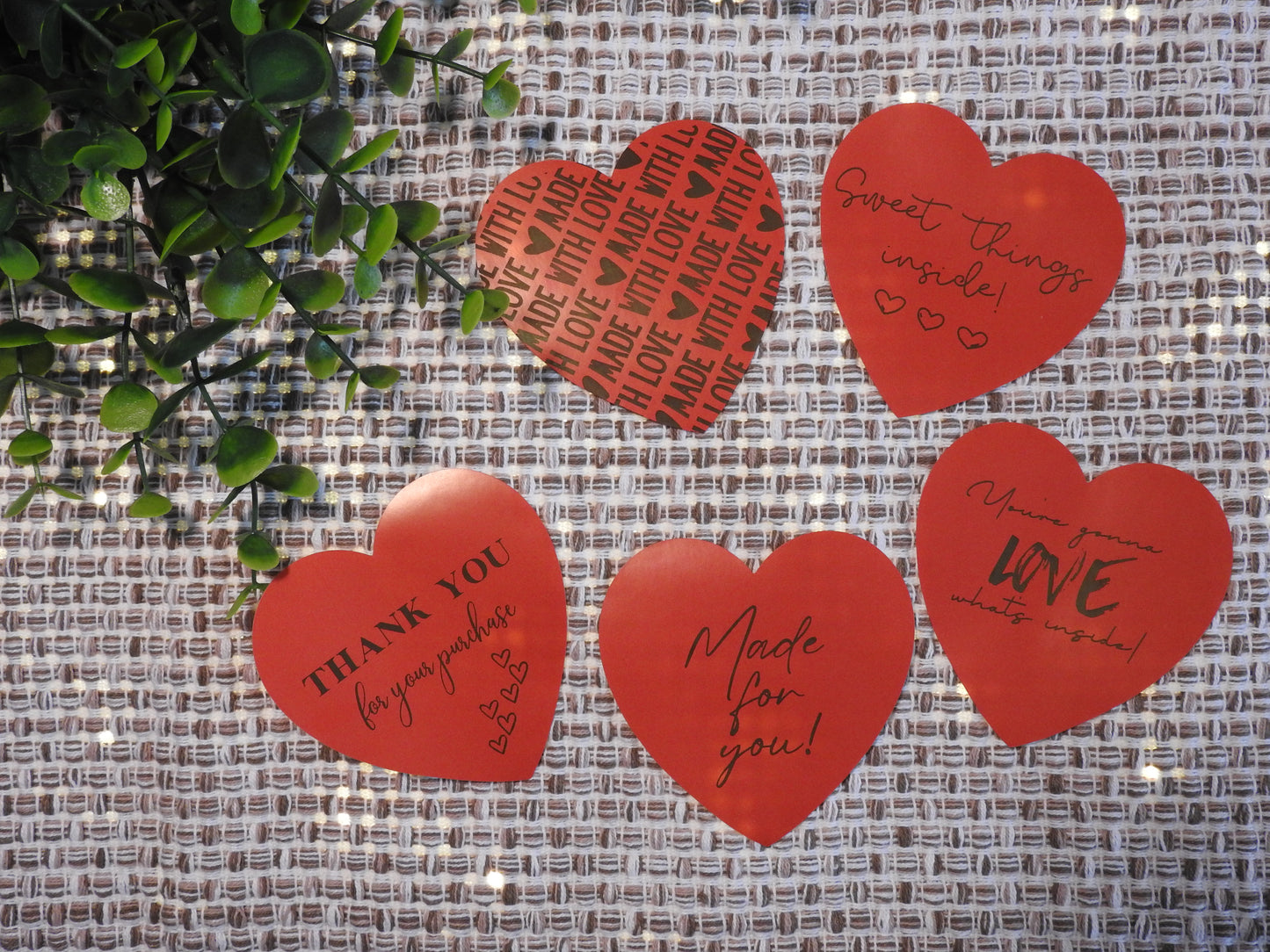 3" Heart Shaped Thank You Sticker | Happy Mail | Small Business Shipping Stickers