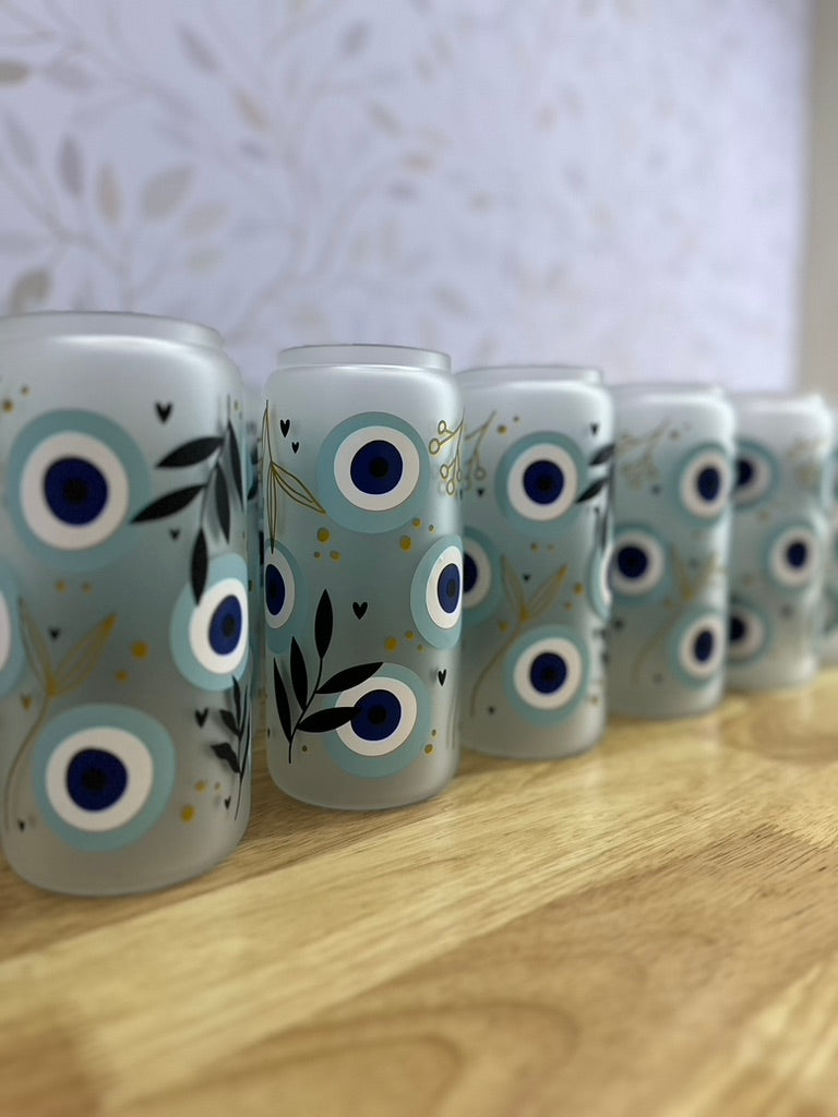 Evil Eye | VINYL | 20 oz Libbey Can Glass with Bamboo Lid & Straw