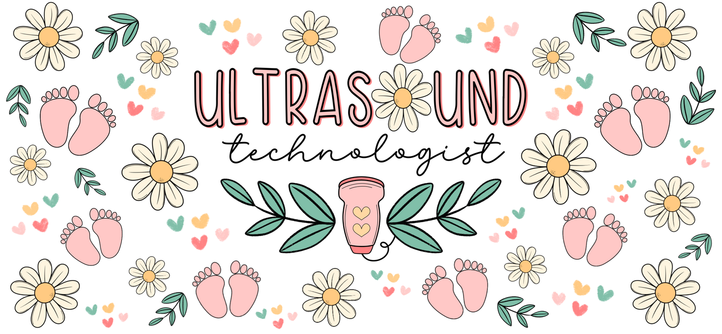 Ultrasound Tech | UVDTF | 40oz Glass Tumbler with Bamboo Lid & Straw