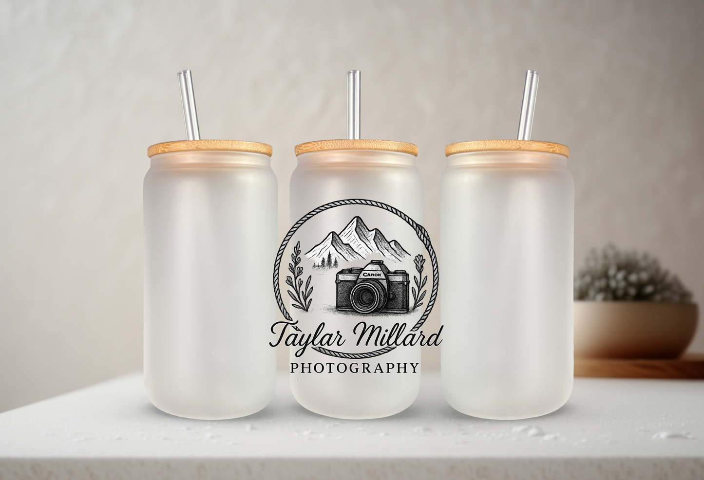 Taylar Millard Photography | 20oz Libbey Can Glass with Bamboo Lid & Straw