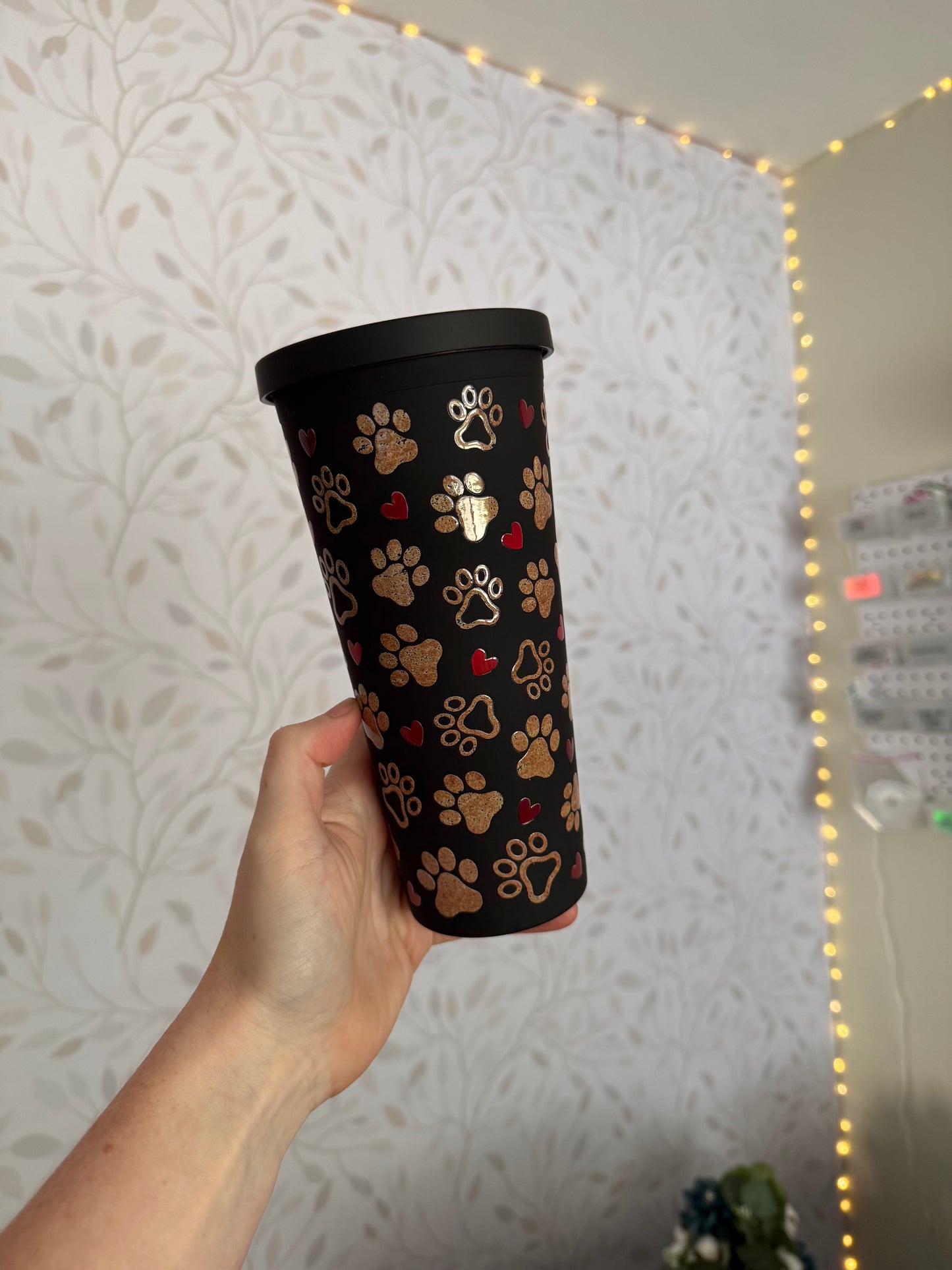Paws & Hearts | UVDTF | 24oz Matte Acrylic Tumbler