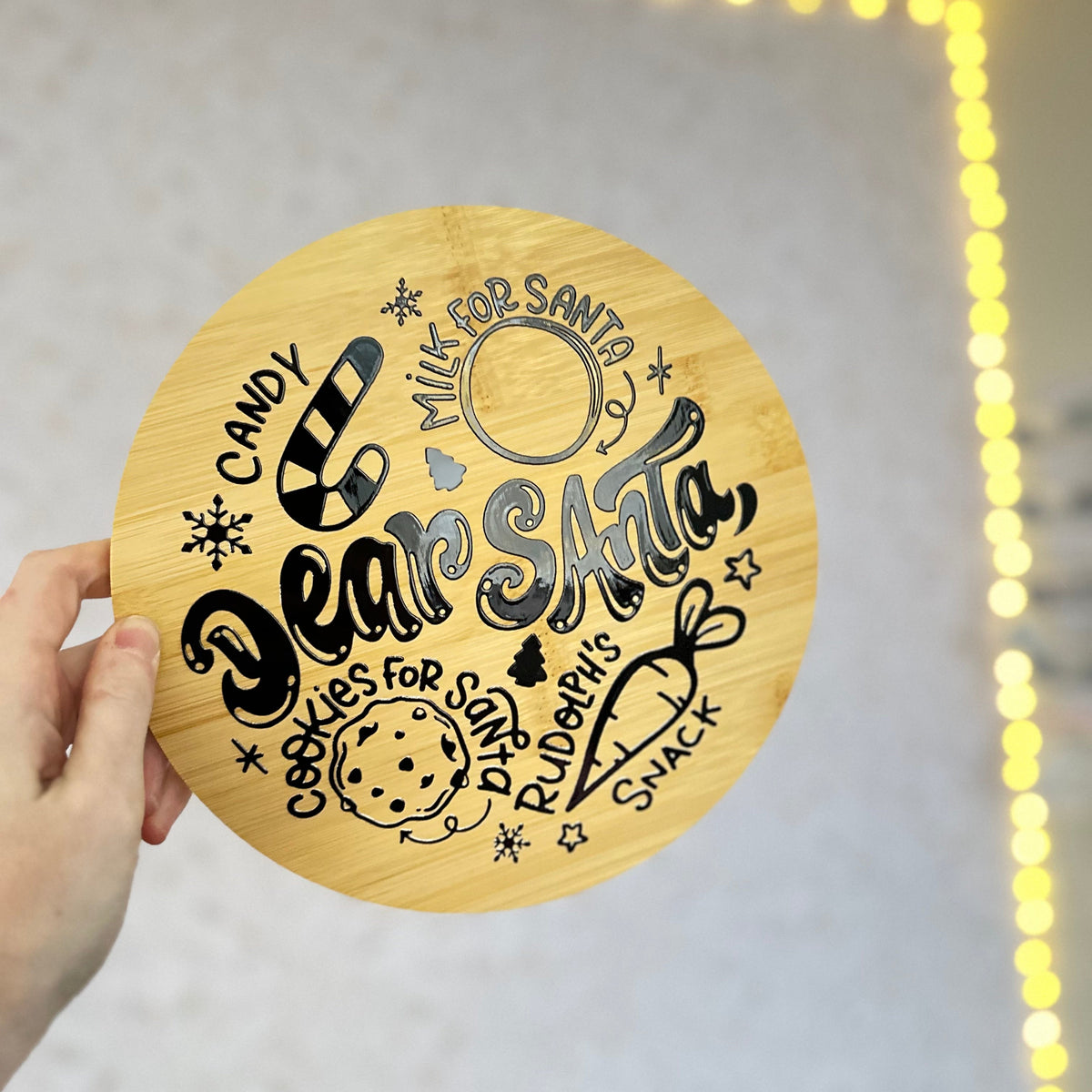 Dear Santa Round Plate/Cutting Board UVDTF Sticker