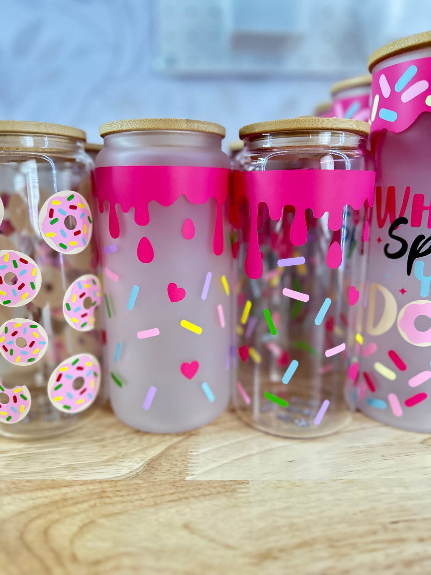 Sprinkles | UVDTF | 20 oz Libbey Can Glass with Bamboo Lid & Straw