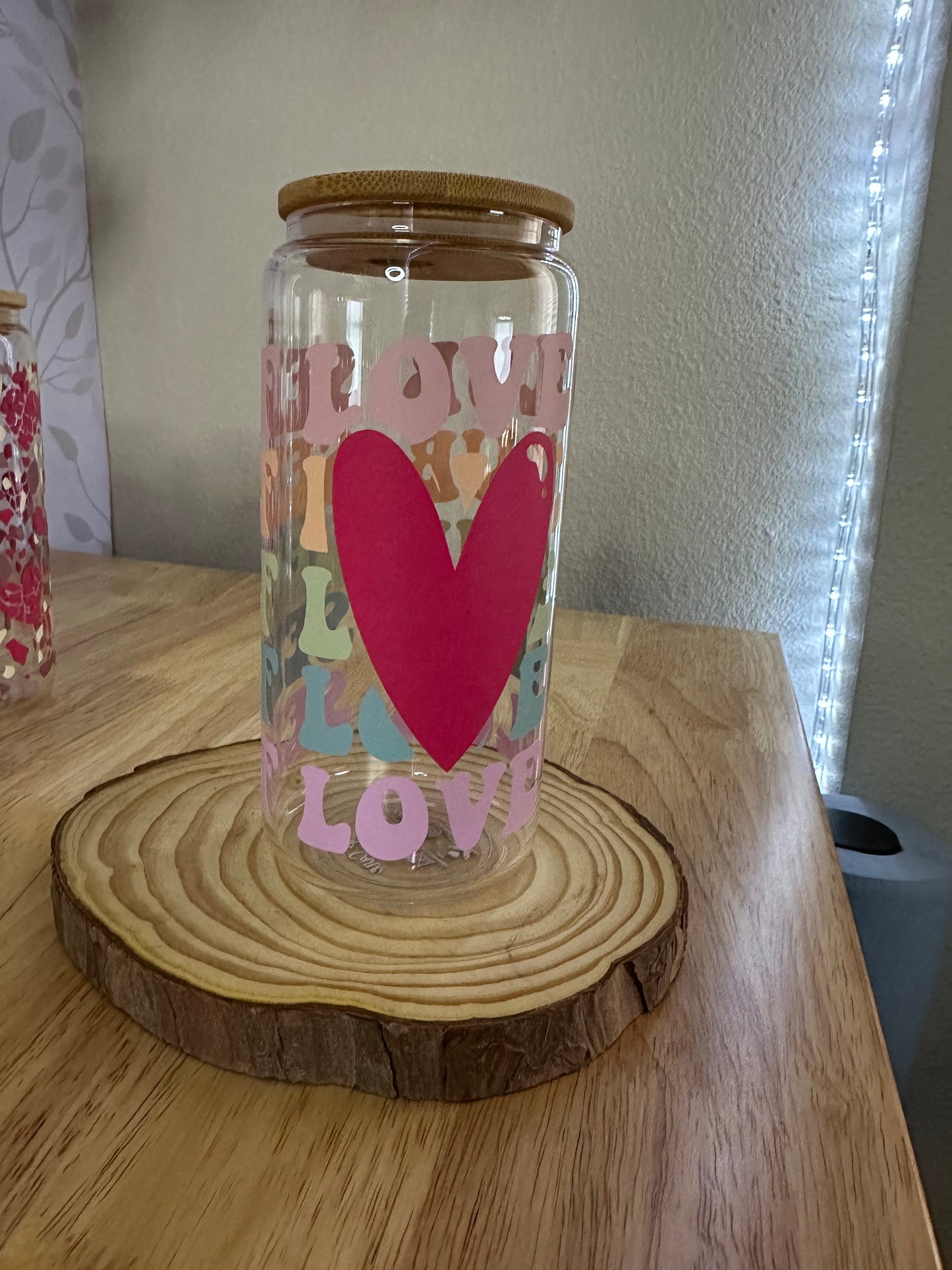 Self Love Club | VINYL | 20 oz Libbey Can Glass with Bamboo Lid & Straw