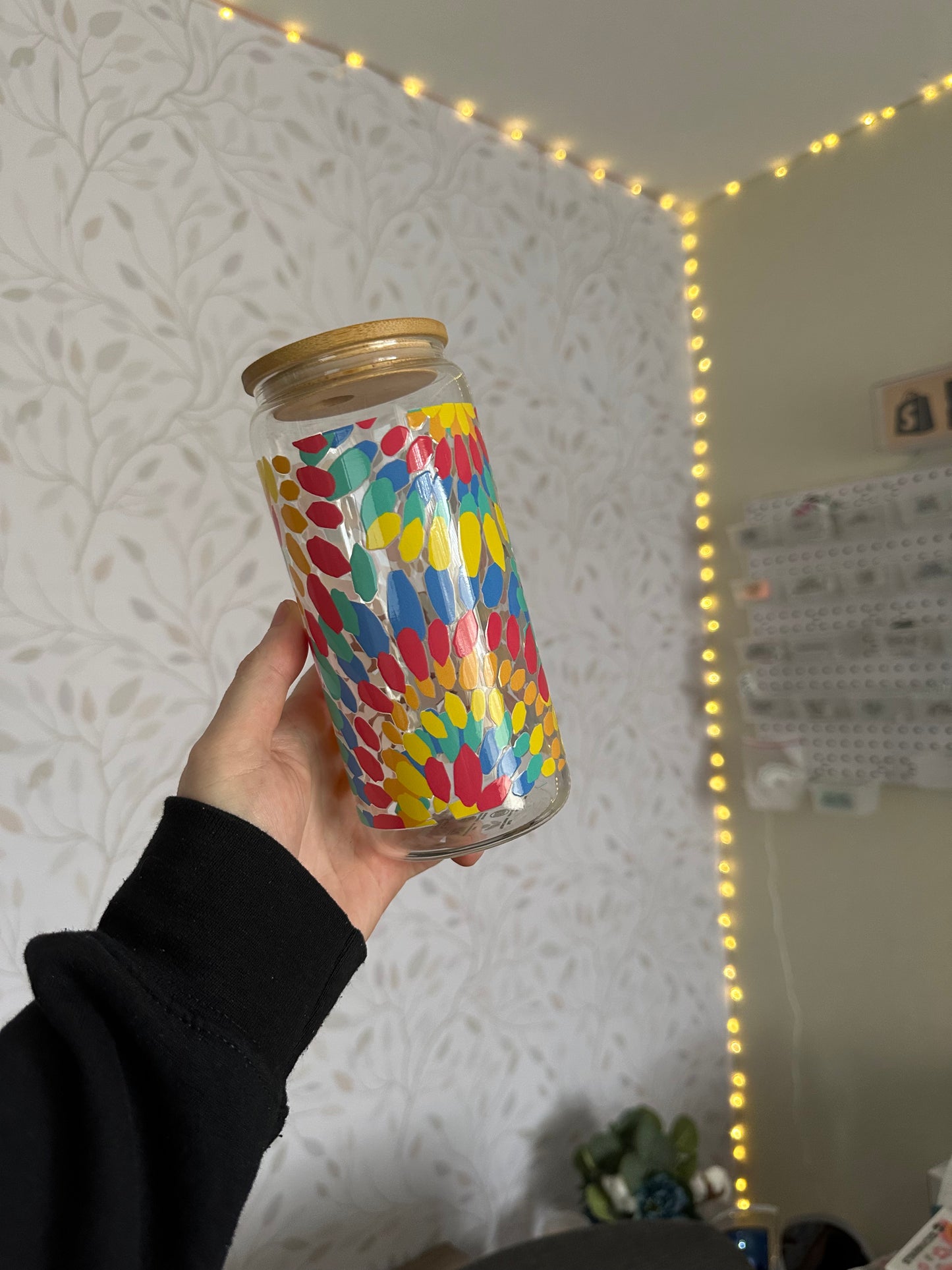 Tie Dye | UVDTF | 20 oz Libbey Can Glass with Bamboo Lid & Straw