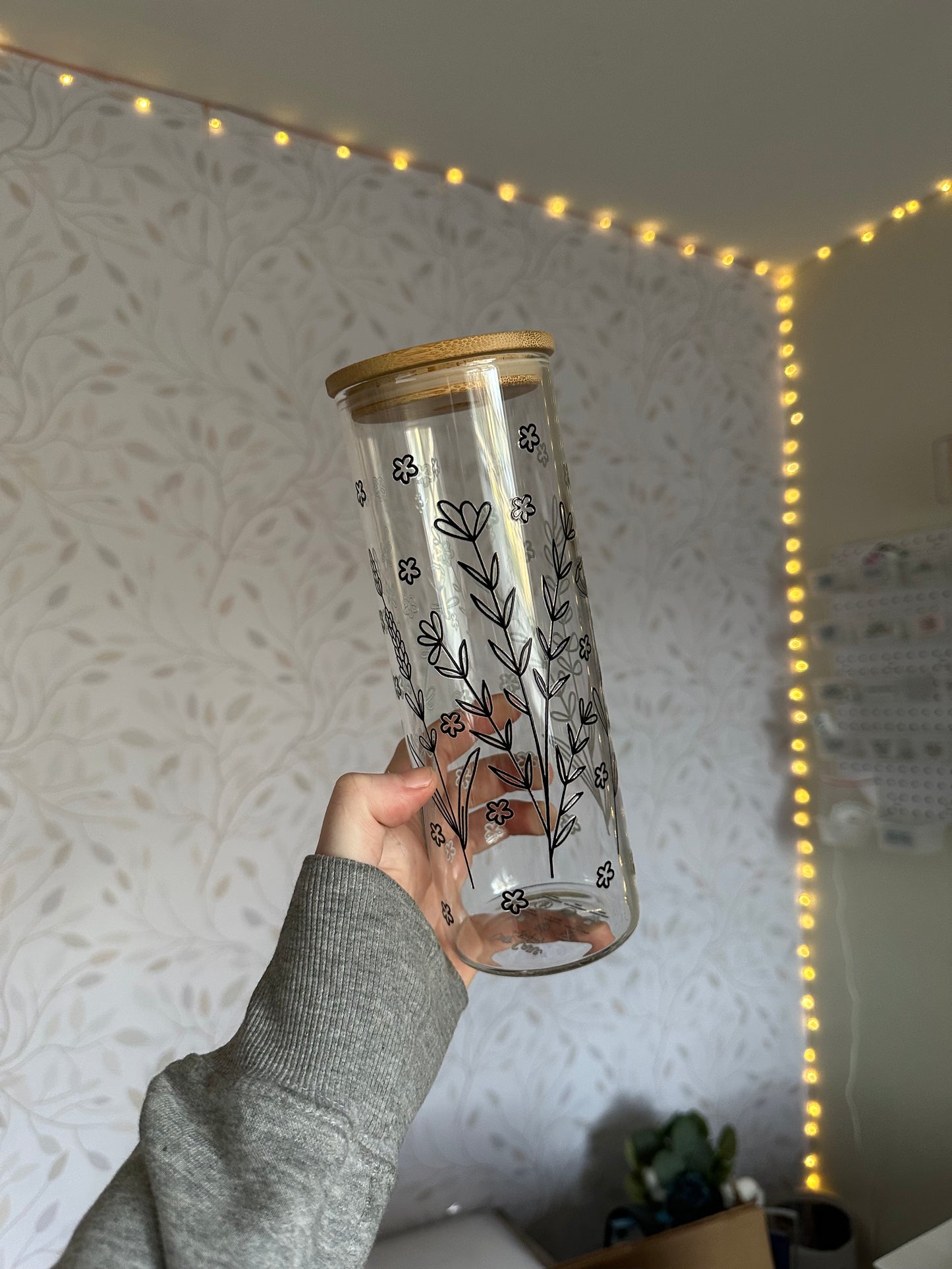 Wildflowers | UVDTF | 25oz Skinny Glass Tumbler
