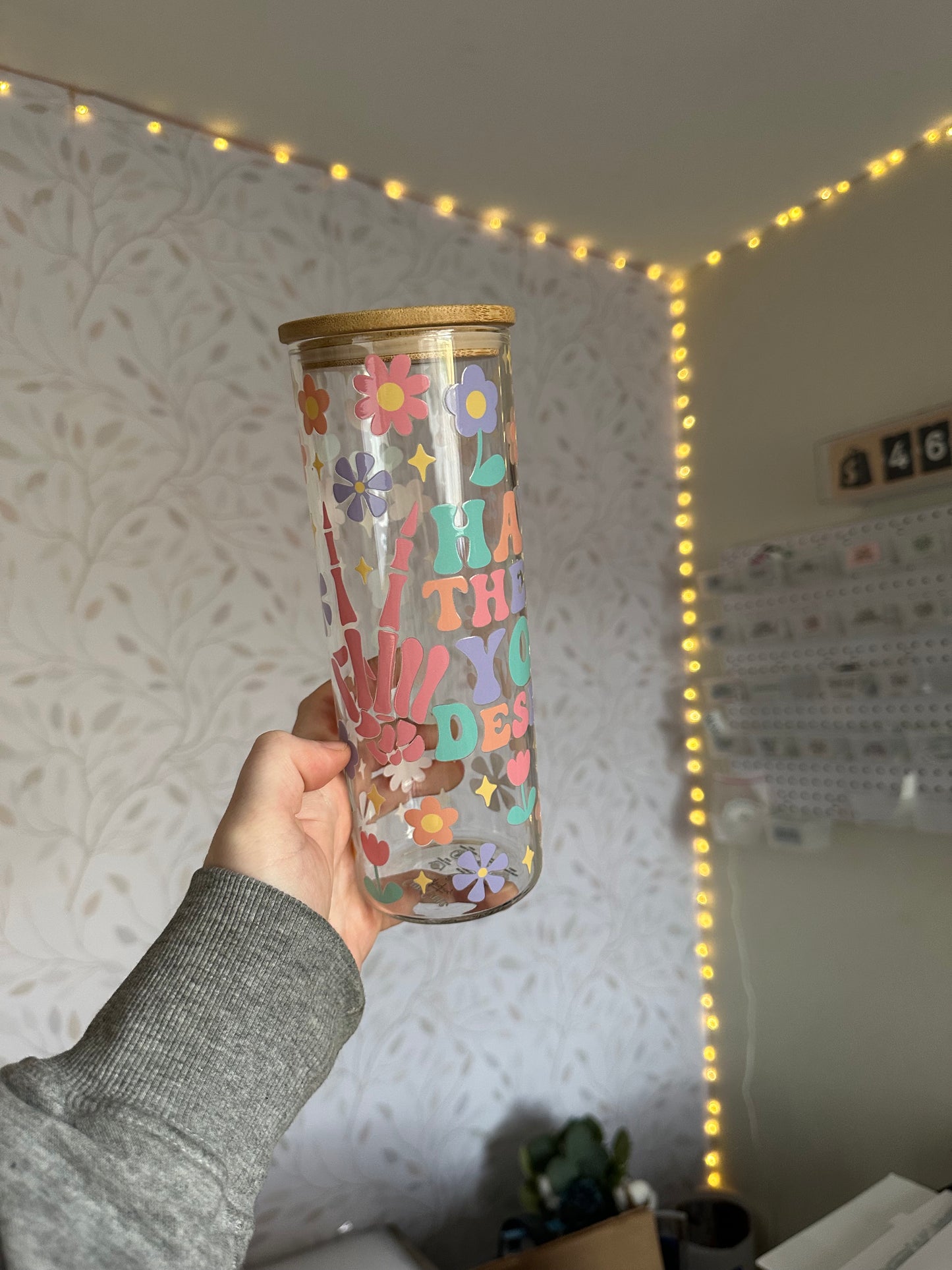 Have The Day You Deserve | UVDTF | 25oz Skinny Glass Tumbler