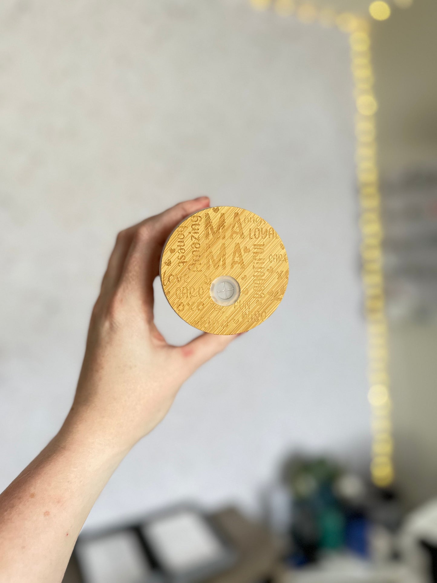 Mama | UVDTF | 20 oz Libbey Can Glass with Bamboo Lid & Straw