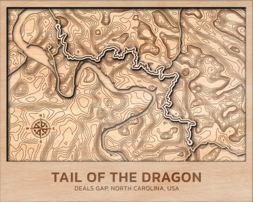 Tail of the Dragon Race Track | ENGRAVED | Topo Map