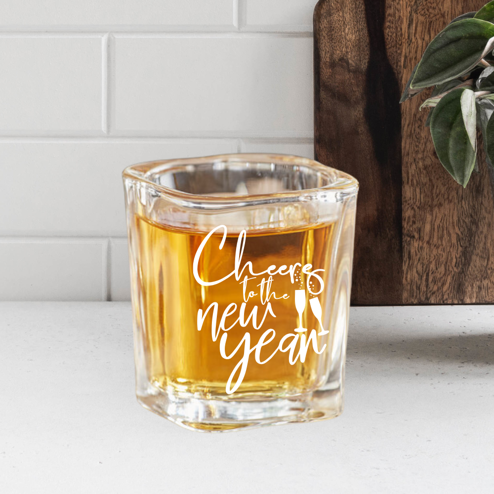 Cheers to the New Year | ENGRAVED | 2oz Square Shot Glass