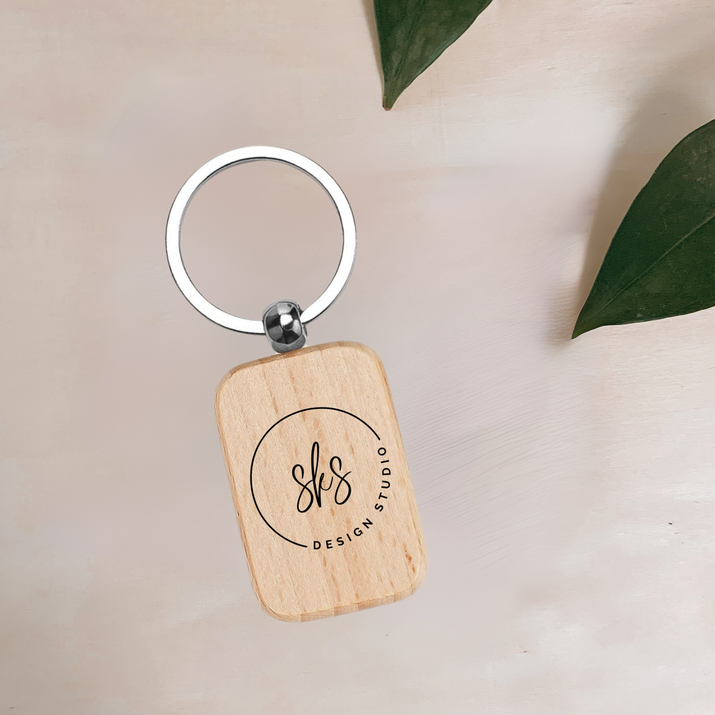 CUSTOM LOGO | Wood Keychain