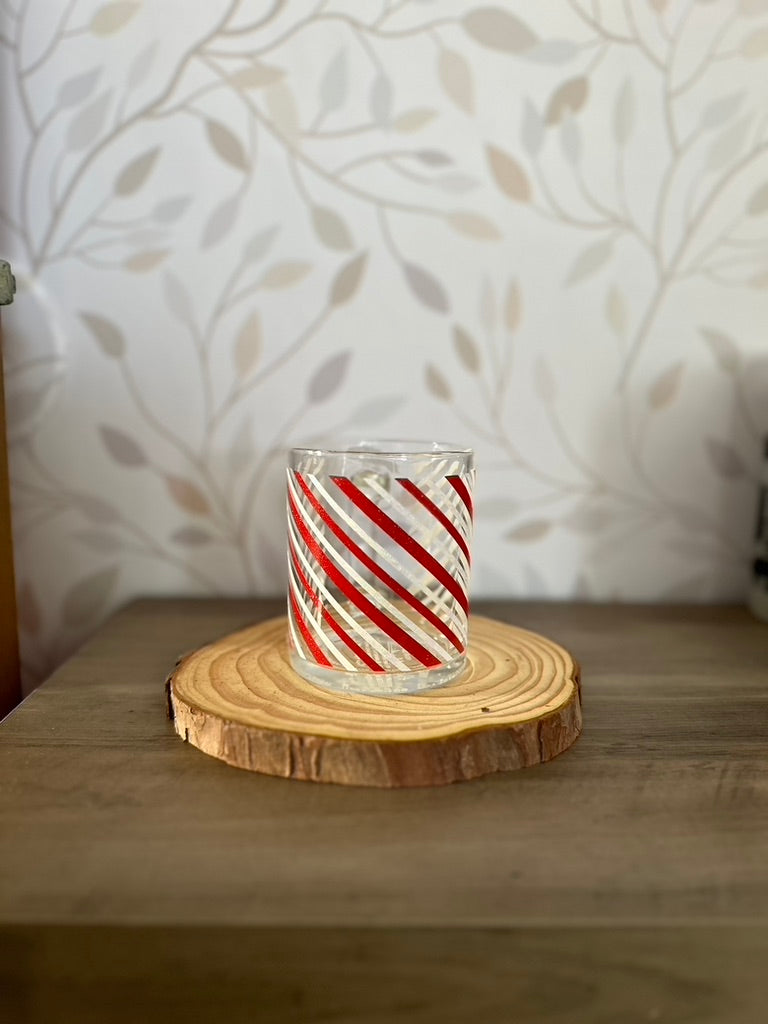 Candy Cane Stripes | VINYL | 12 oz Clear Coffee Mug