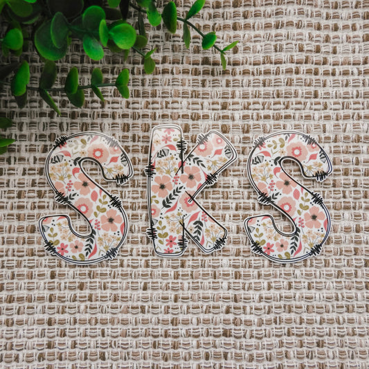 Floral Letter & Number Stickers