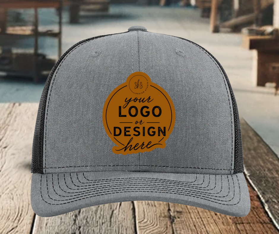 CUSTOM LOGO | Richardson 112 Hat with Laser Engraved Leather Patch