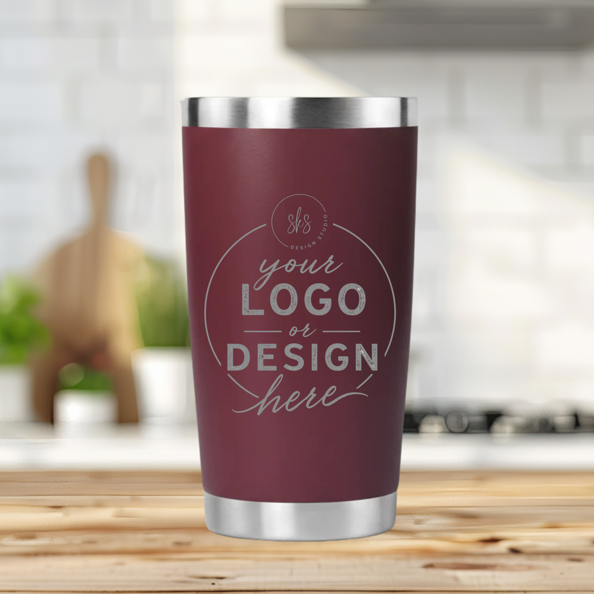 CUSTOM LOGO | ENGRAVED | 20oz Stainless Steel Tumbler