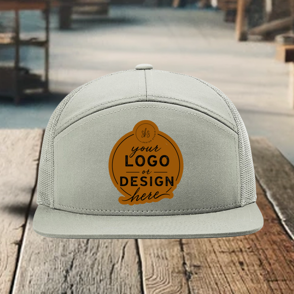 CUSTOM LOGO | Richardson 168 Seven-Panel Hat with Laser Engraved Leather Patch