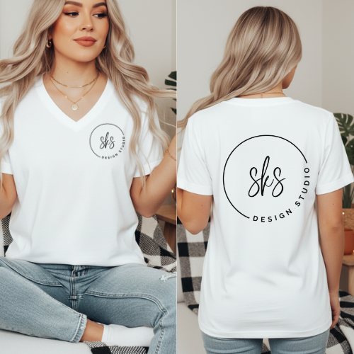 CUSTOM LOGO | Women's V-Neck T-Shirt [BELLA CANVAS]