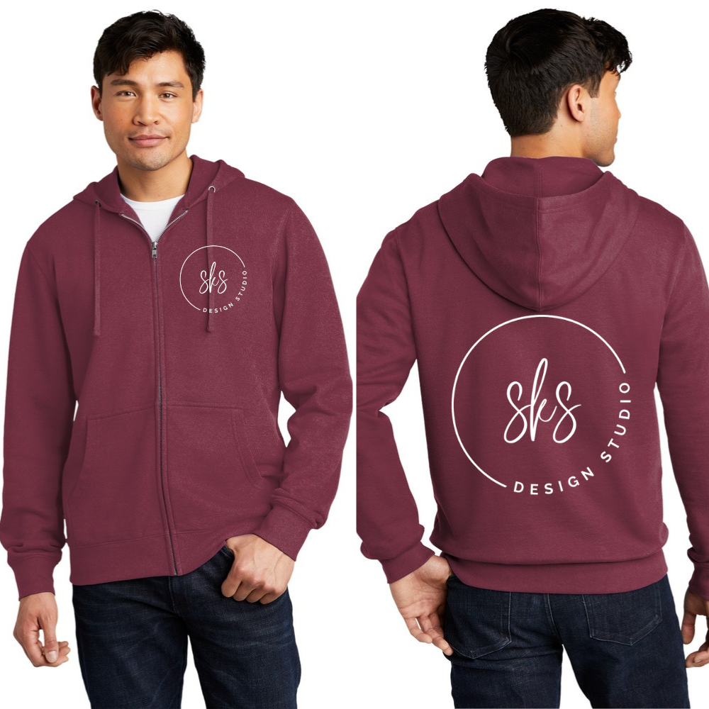 CUSTOM LOGO | Unisex Zip Up Hoodie [DISTRICT]