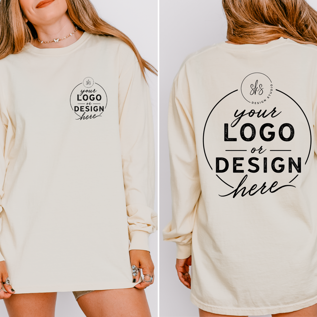 CUSTOM LOGO | Unisex Long Sleeve Shirt [COMFORT COLORS]