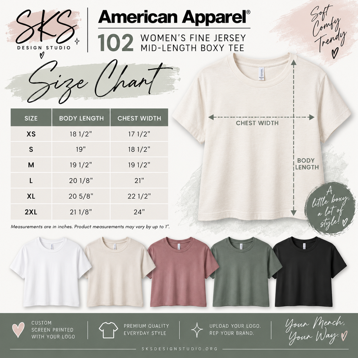 CUSTOM LOGO | Women's Boxy T-Shirt [American Apparel]