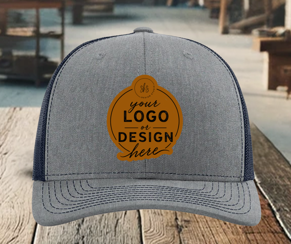 CUSTOM LOGO | Richardson 112 Hat with Laser Engraved Leather Patch