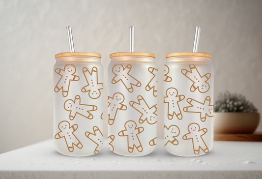 Gingerbread Cookies | VINYL | 20 oz Libbey Can Glass with Bamboo Lid & Straw