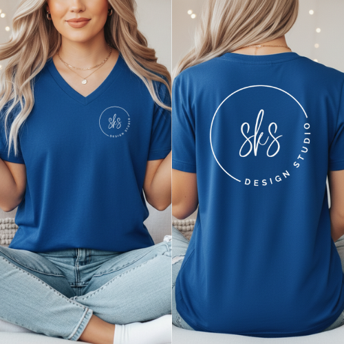 CUSTOM LOGO | Women's V-Neck T-Shirt [BELLA CANVAS]