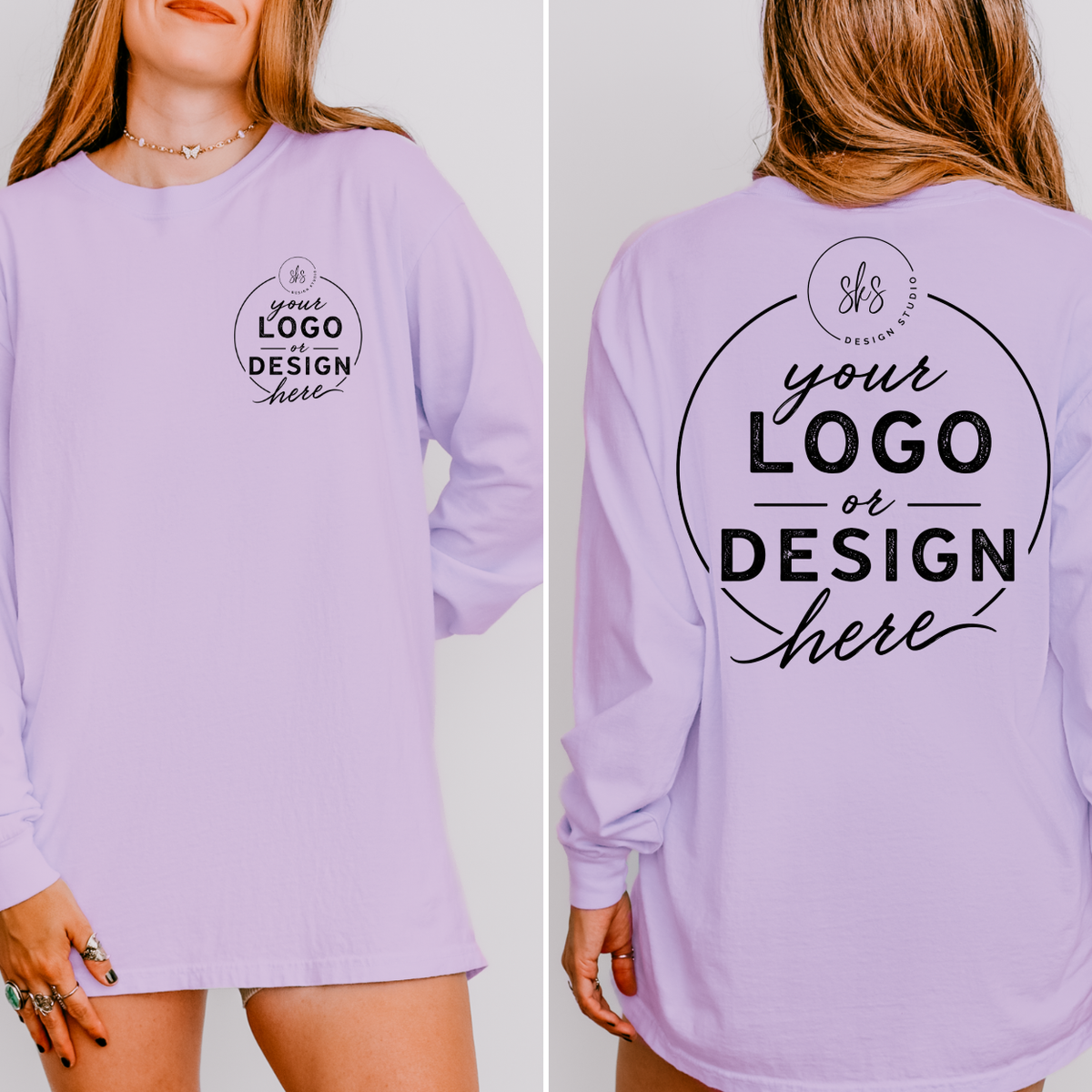CUSTOM LOGO | Unisex Long Sleeve Shirt [COMFORT COLORS]