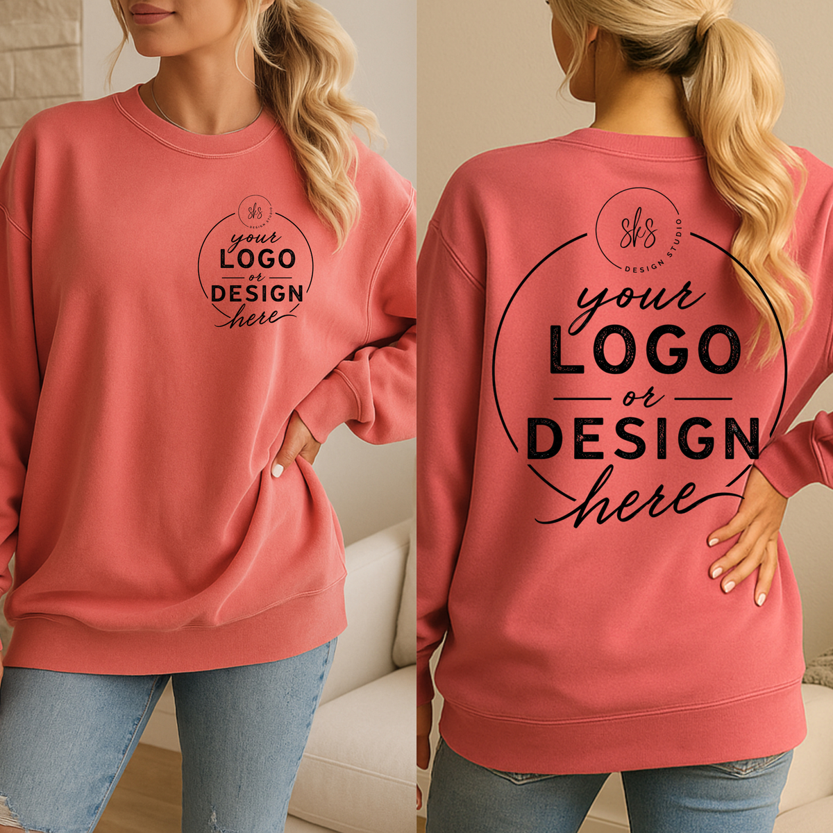 CUSTOM LOGO | Unisex Crewneck Sweatshirt [COMFORT COLORS]