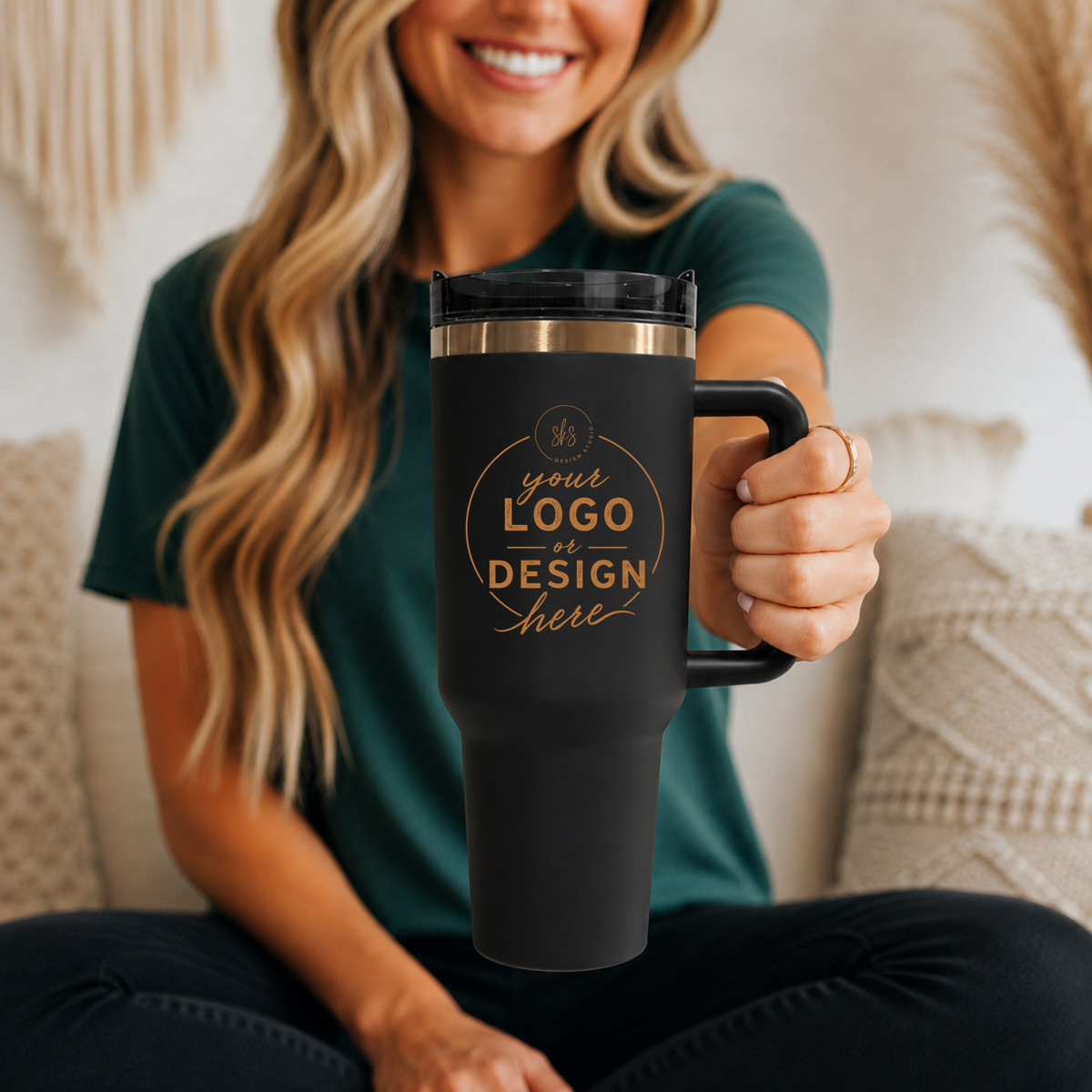 CUSTOM LOGO | ENGRAVED | 40oz Stainless Steel Tumbler