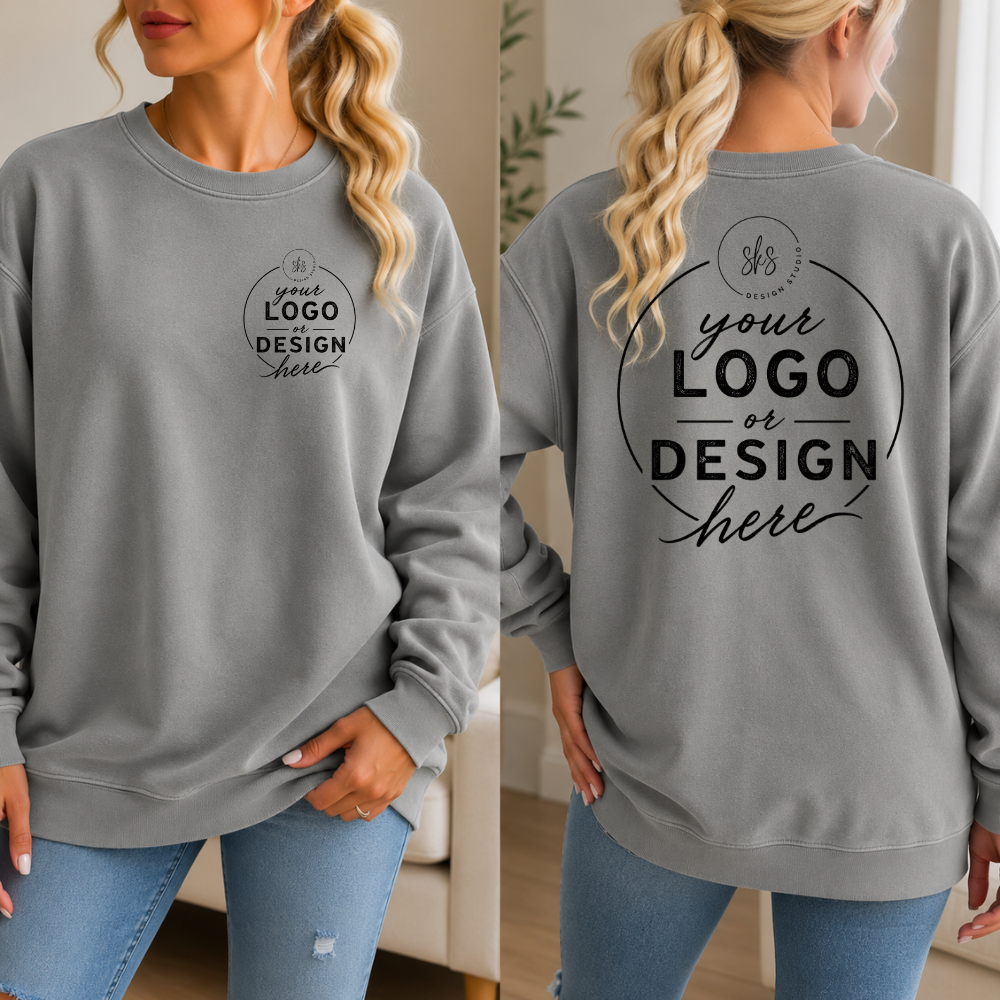 CUSTOM LOGO | Unisex Crewneck Sweatshirt [COMFORT COLORS]