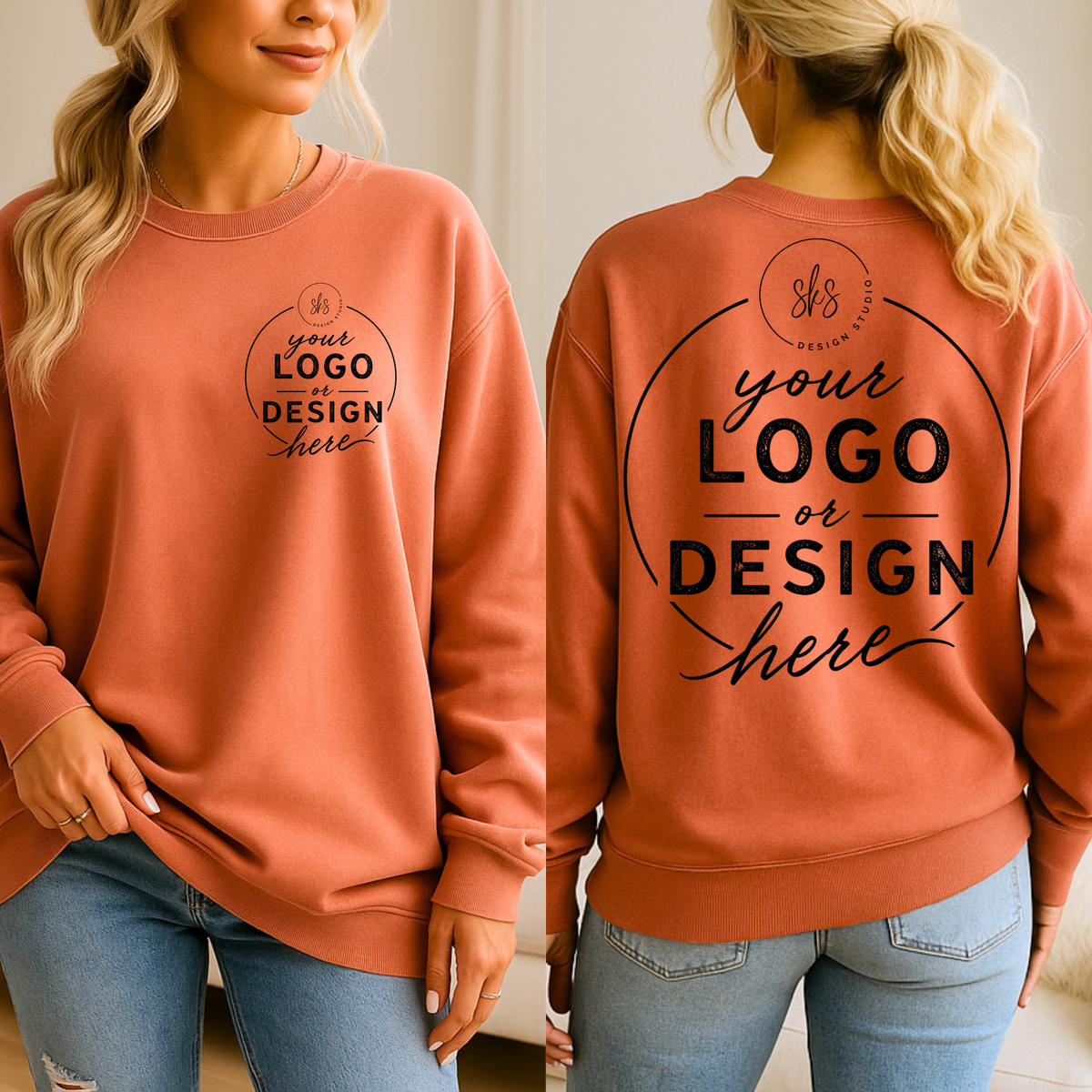 CUSTOM LOGO | Unisex Crewneck Sweatshirt [COMFORT COLORS]